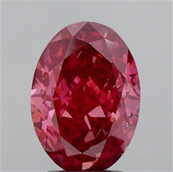 Picture of Lab Grown Diamond 3.26 Carats, Oval with  Cut, Fancy Vivid Pink Color, VS1 Clarity and Certified by IGI