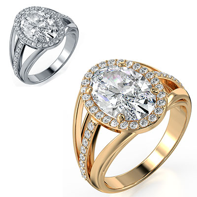 Big Diamonds Halo Diamond Engagement Ring Setting