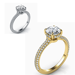 Foto Anillo de compromiso con halo oculto para Rounds, Chelsea de