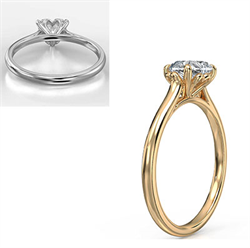 Picture of Solitaire engagement ring setting for Hearts and Triangles