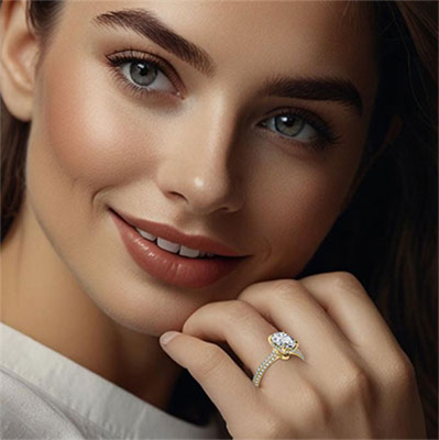 Oval hidden halo engagement ring