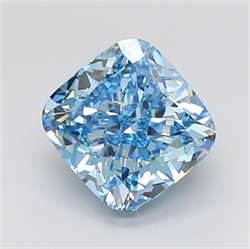 Picture of Lab Grown Diamond 4.50 Carats, CUSHION MODIFIED with  Cut, Fancy Intense Blue Color, VVS2 Clarity and Certified by IGI