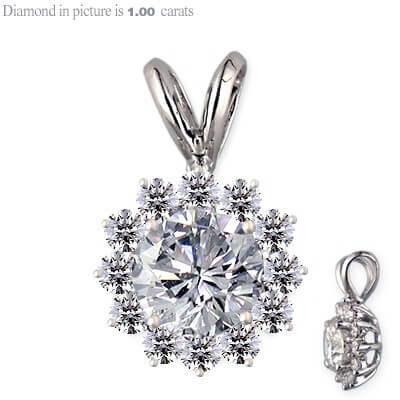 Cluster pendant for round diamonds 