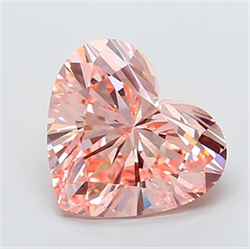 Picture of Lab Grown Diamond 5.03 Carats, Heart with  Cut, Fancy Intense Pink Color, VS1 Clarity and Certified by IGI