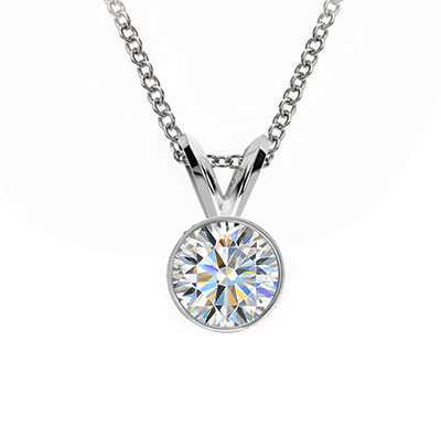 Bezel set Pendant for all diamond shapes and carats