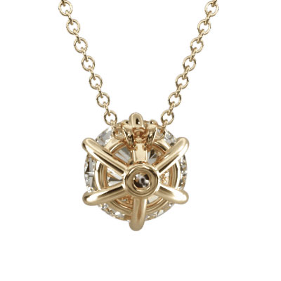 Colgante cesta de seis puntas para diamantes redondos