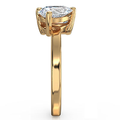 Toi Et Moi engagement ring, pink lab diamond Emerald  1 carat is included. Choose a 1Ct Pear or any other shape!