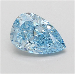 Picture of Lab Grown Diamond 1.57 Carats, Pear with  Cut, Fancy Vivid Blue Color, VVS2 Clarity and Certified by IGI