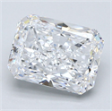 Natural Diamond 2.70 Carats, Radiant with  Cut, D Color, SI1 Clarity and Certified by GIA