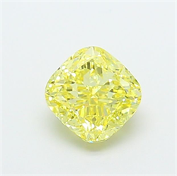 Picture of Lab Grown Diamond 1.64 Carats, CUSHION MODIFIED with  Cut, Fancy Intense Yellow Color, VS1 Clarity and Certified by IGI