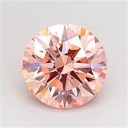 Picture of Lab Grown Diamond 1.24 Carats, Round with Ideal Cut, Fancy Intense Pink Color, VVS2 Clarity and Certified by IGI