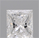 Natural Diamond 0.70 Carats, Princess with  Cut, D Color, I1 Clarity and Certified by GIA