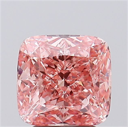 Picture of Lab Grown Diamond 3.08 Carats, CUSHION MODIFIED with  Cut, Fancy Vivid Pink Color, VS1 Clarity and Certified by IGI