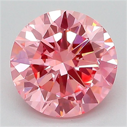 Picture of Lab Grown Diamond 1.98 Carats, Round with Very Good Cut, Fancy Vivid Pink Color, VS1 Clarity and Certified by IGI