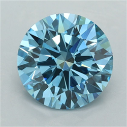 Picture of Lab Grown Diamond 2.50 Carats, Round with Ideal Cut, Fancy Vivid Blue Color, VS1 Clarity and Certified by IGI