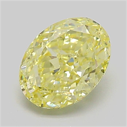 Picture of Lab Grown Diamond 1.48 Carats, Oval with  Cut, Fancy Intense Yellow Color, VS1 Clarity and Certified by IGI