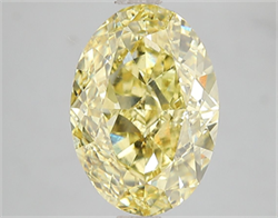 Picture of Lab Grown Diamond 5.03 Carats, Oval with  Cut, Fancy Vivid Yellow Color, VS2 Clarity and Certified by IGI