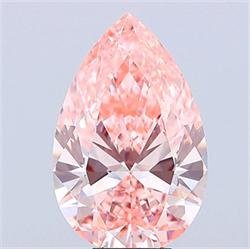 Picture of Lab Grown Diamond 8.06 Carats, Pear with  Cut, Fancy Vivid Pink Color, VVS2 Clarity and Certified by IGI