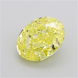Picture of Lab Grown Diamond 2.36 Carats, Oval with  Cut, Fancy Intense Yellow Color, VVS2 Clarity and Certified by IGI