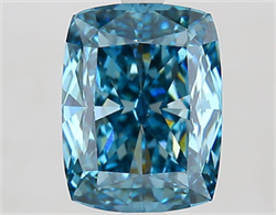 Picture of Lab Grown Diamond 4.03 Carats, CUSHION MODIFIED with  Cut, Fancy Vivid Blue Color, VS1 Clarity and Certified by IGI