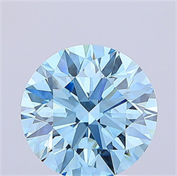 Picture of Lab Grown Diamond 3.02 Carats, Round with Ideal Cut, Fancy Vivid Blue Color, VS1 Clarity and Certified by IGI