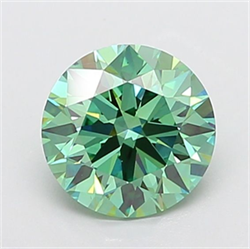 Picture of Lab Grown Diamond 2.72 Carats, Round with Ideal Cut, Fancy Vivid Green Color, VS1 Clarity and Certified by IGI
