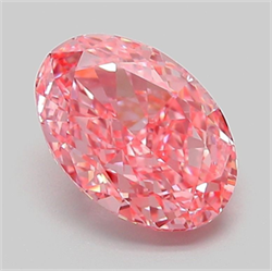 Picture of Lab Grown Diamond 2.03 Carats, Oval with  Cut, Fancy Vivid Pink Color, VVS2 Clarity and Certified by IGI