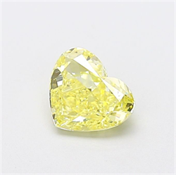 Picture of Lab Grown Diamond 1.28 Carats, Heart with  Cut, Fancy Intense Yellow Color, VVS2 Clarity and Certified by IGI