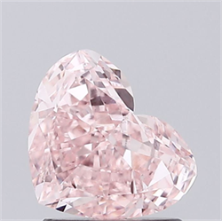 Picture of Lab Grown Diamond 1.42 Carats, Heart with  Cut, Fancy Vivid Pink Color, VS1 Clarity and Certified by IGI