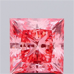 Picture of Lab Grown Diamond 1.53 Carats, Princess with  Cut, Fancy Vivid Pink Color, VS2 Clarity and Certified by IGI
