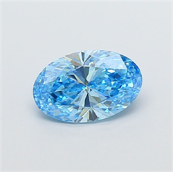 Picture of Lab Grown Diamond 1.71 Carats, Oval with  Cut, Fancy Vivid Blue Color, VS1 Clarity and Certified by IGI