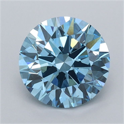 Picture of Lab Grown Diamond 1.48 Carats, Round with Ideal Cut, Fancy Vivid Blue Color, VVS2 Clarity and Certified by IGI