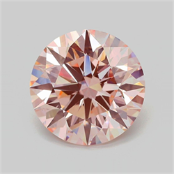 Picture of Lab Grown Diamond 6.66 Carats, Round with Ideal Cut, Fancy Intense Pink Color, VVS2 Clarity and Certified by IGI