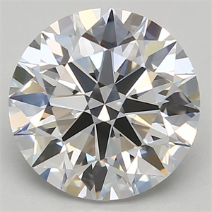 Picture of Lab Grown Diamond 2.13 Carats, Round with Excellent Cut, D Color, IF Clarity and Certified by GIA