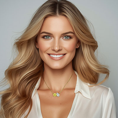 Toi Et Moi-You and Me- anniversary pedant, canary yellow lab diamond is included, add a pear diamond