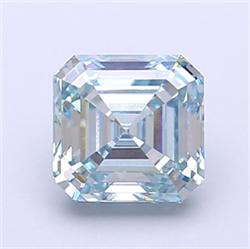 Picture of Lab Grown Diamond 1.76 Carats, Asscher with  Cut, Fancy Intense Blue Color, VVS2 Clarity and Certified by IGI