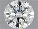 Natural Diamond 0.90 Carats, Round with Excellent Cut, H Color, VVS1 Clarity and Certified by GIA