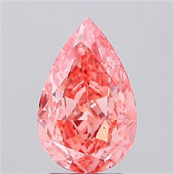 Picture of Lab Grown Diamond 2.75 Carats, Pear with  Cut, Fancy Vivid Pink Color, VS2 Clarity and Certified by IGI