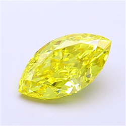 Picture of Lab Grown Diamond 1.41 Carats, Marquise with  Cut, Fancy Vivid Yellow Color, VVS1 Clarity and Certified by IGI