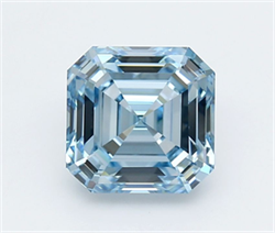 Picture of Lab Grown Diamond 3.07 Carats, Asscher with  Cut, Fancy Intense Blue Color, VS1 Clarity and Certified by IGI