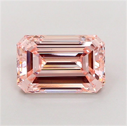Picture of Lab Grown Diamond 4.01 Carats, Emerald with  Cut, Fancy Pink Color, VS2 Clarity and Certified by IGI