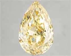 Picture of Lab Grown Diamond 5.11 Carats, Pear with  Cut, Fancy Vivid Yellow Color, VS1 Clarity and Certified by IGI