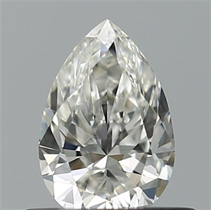 Picture of Natural Diamond 0.41 Carats, Pear with  Cut, G Color, IF Clarity and Certified by IGI