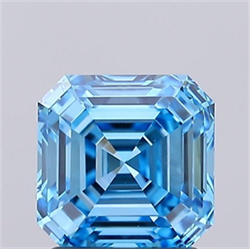 Picture of Lab Grown Diamond 1.68 Carats, Asscher with  Cut, Fancy Vivid Blue Color, VS1 Clarity and Certified by IGI