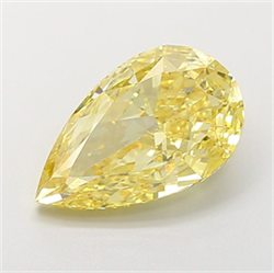 Picture of Lab Grown Diamond 5.00 Carats, Pear with  Cut, Fancy Intense Yellow Color, VS2 Clarity and Certified by IGI