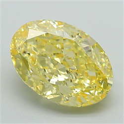 Picture of Lab Grown Diamond 2.45 Carats, Oval with  Cut, Fancy Intense Yellow Color, VS1 Clarity and Certified by IGI