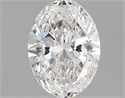 Natural Diamond 0.50 Carats, Oval with  Cut, D Color, VVS2 Clarity and Certified by GIA