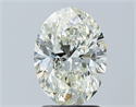 Natural Diamond 2.01 Carats, Oval with  Cut, K Color, SI2 Clarity and Certified by GIA