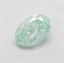 Picture of Lab Grown Diamond 1.28 Carats, Oval with  Cut, Fancy Vivid Green Color, VVS2 Clarity and Certified by IGI