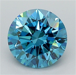 Picture of Lab Grown Diamond 1.52 Carats, Round with Ideal Cut, Fancy Vivid Blue Color, VVS2 Clarity and Certified by IGI